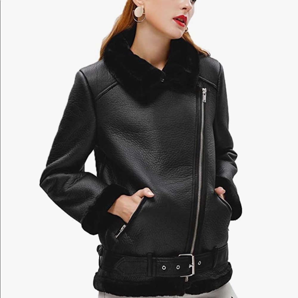 Stylish shearling coat